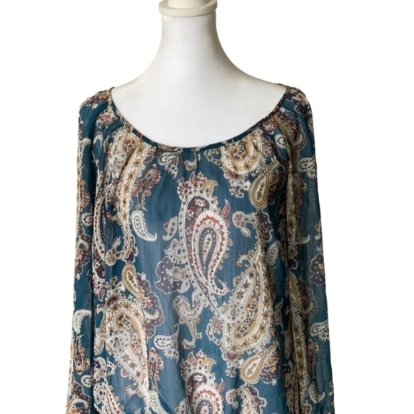Lucky Brand Sheer Paisley Blouse - Picture 4 of 12
